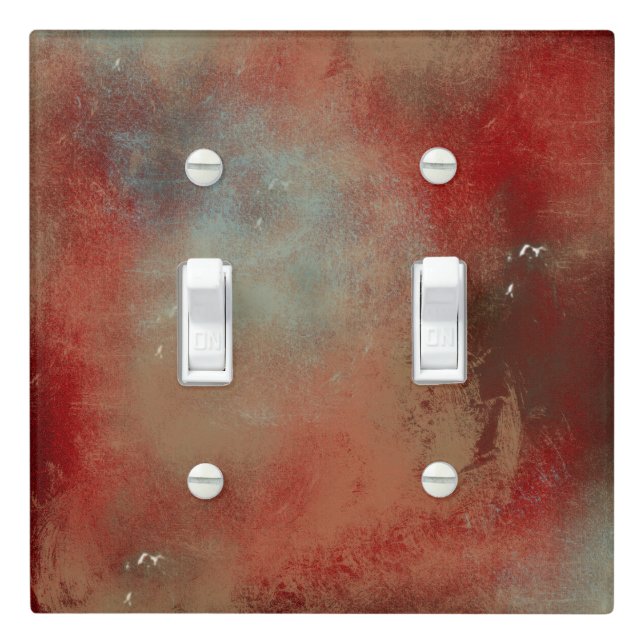Modern Blue Gold Red Art Light Switch Cover (In Situ)