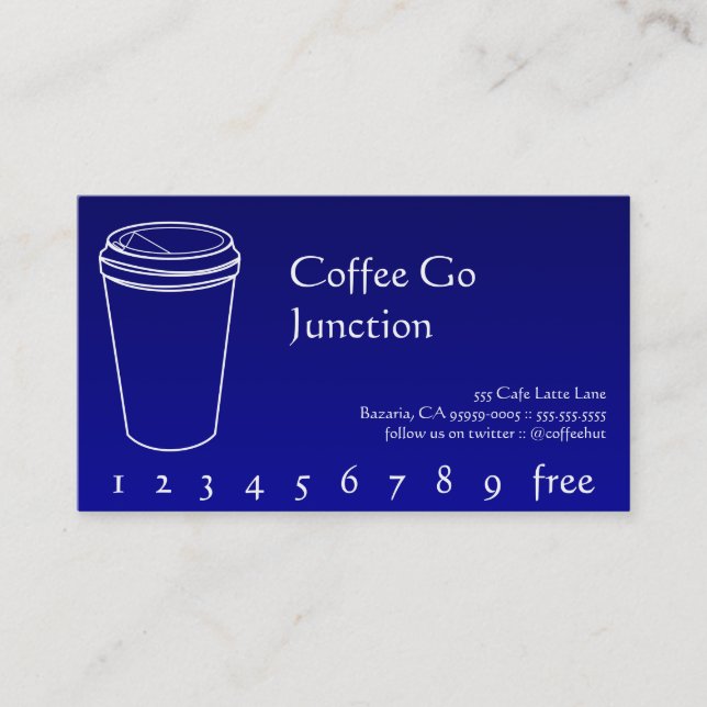 Modern Blue Gradient Loyalty Tracker Card (Front)