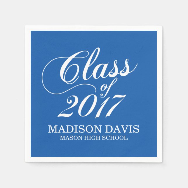 Modern Blue | Graduation Napkins (Front)