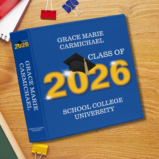 Modern Blue Graduation Personalized Binder 2026 (Creator Uploaded)
