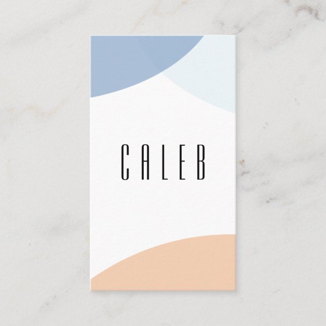 Modern Blue Gray Beige Abstract Art Business Card (Front)