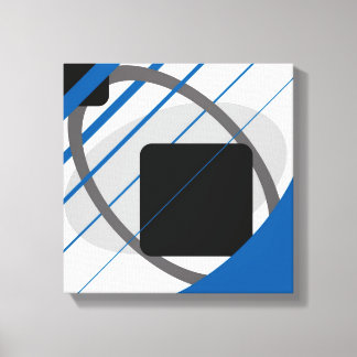 Modern Blue Gray Black Off White - Wrapped Canvas Print