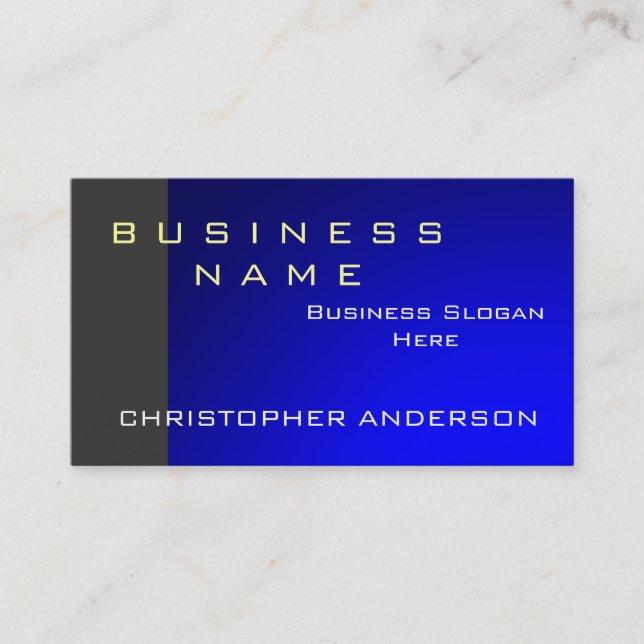 Modern Blue Gray Business Card (Front)