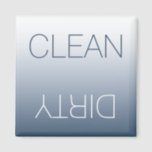 Modern Blue-Gray Clean or Dirty Dishwasher Magnet<br><div class="desc">Remove any doubts about the state of the dishes with this handy dishwasher magnet in blue-gray and white with the words "clean" and "dirty" in modern typography.</div>