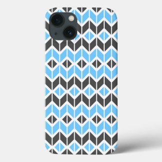 Modern Blue Gray Herringbone Geometric 