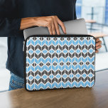 Modern Blue Gray Herringbone Geometric Pattern Laptop Sleeve<br><div class="desc">This laptop sleeve features a colorful geometric herringbone pattern in blue,  dark gray,  and white.</div>