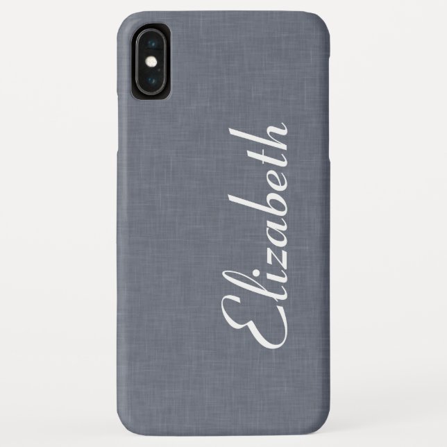 Modern Blue Gray Linen Case-Mate iPhone Case (Back)
