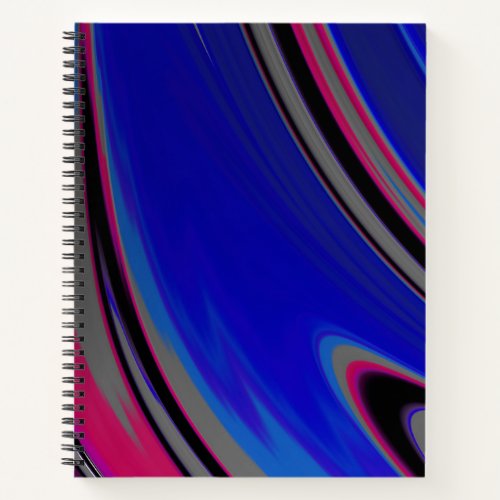 Modern Blue Gray Magenta Fractal Notebook