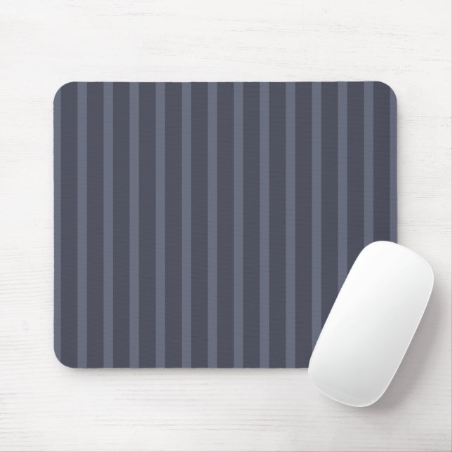 Modern Blue Gray Striped Mouse Pad (With Mouse)