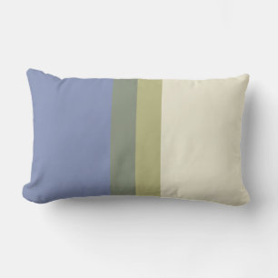 Modern Blue Green Cream Color Block Lumbar Pillow