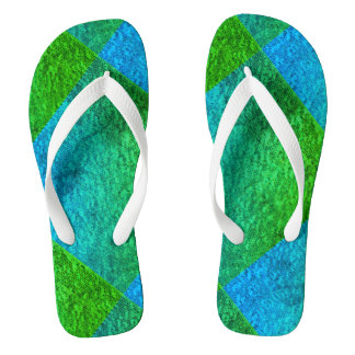 MODERN BLUE GREEN CUTE  FLIP FLOPS