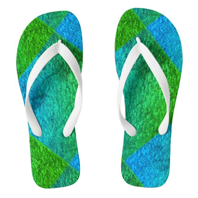 MODERN BLUE GREEN CUTE  FLIP FLOPS (Footbed)
