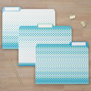 Modern Blue Green Diamond Pattern File Folder Set