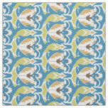 Modern Blue Green Floral Custom Fabric