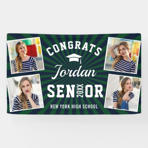 Modern Blue Green Graduation Class of 2024 PHOTO Banner