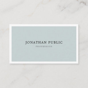 Modern Blue Green Minimalist Elegant Simple Plain Business Card