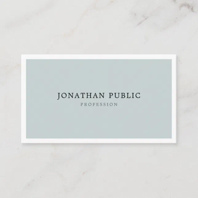 Modern Blue Green Minimalist Elegant Simple Plain Business Card | Zazzle