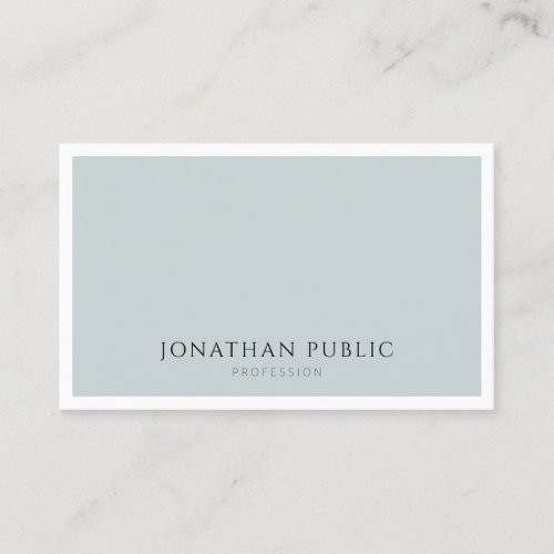 Modern Blue Green Minimalist Simple Plain Elegant Business Card