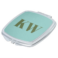 Modern Blue Green Monogram Initials Personalized