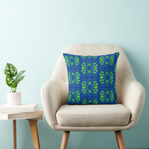 Modern Blue Green Scandinavian Design Throw Pillow