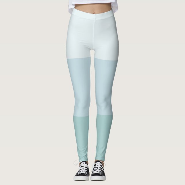 Modern Blue Green Template Elegant Pastel Color Leggings (Front)