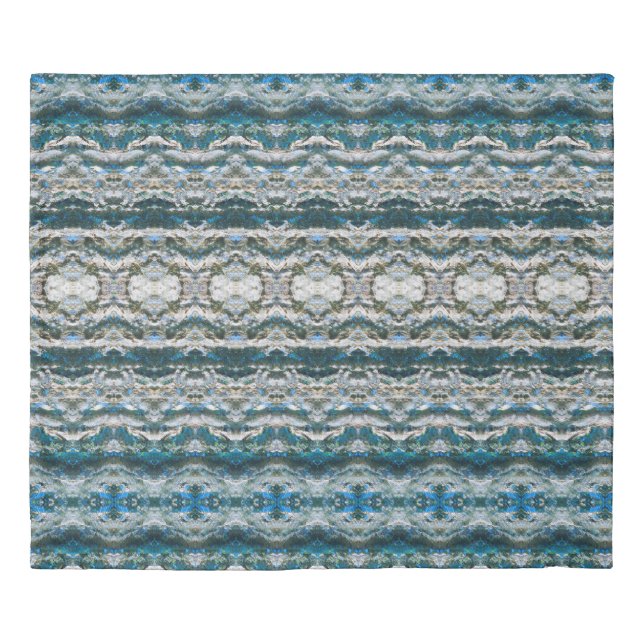 Modern Blue Grey and White Duvet Cover (Front)