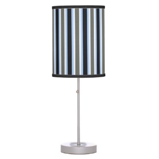 Modern Blue Grey Black Stripes Table Lamp