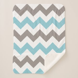 Modern Blue Grey Chevron Pattern