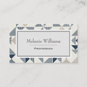 Modern Blue Grey Geometric Mosaic Pattern Business Card