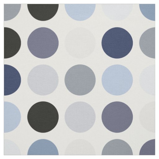 modern blue grey polka dots pattern monogram fabric
