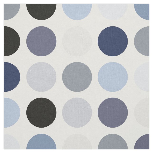 modern blue grey polka dots pattern monogram fabric (Swatch)