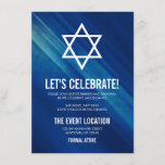 Modern Blue Grunge Bar Mitzvah Reception Invitation<br><div class="desc">Modern navy blue grunge Bar Mitzvah reception cards. Matching products available.</div>