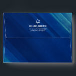 Modern Blue Grunge Bar Mitzvah Return Address A7 Envelope<br><div class="desc">Modern navy blue grunge return address A7 envelope for a Bar Mitzvah.</div>