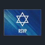 Modern Blue Grunge Bar Mitzvah RSVP<br><div class="desc">Modern navy blue grunge Bar Mitzvah RSVP response card.</div>