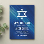 Modern Blue Grunge Bar Mitzvah Save The Date<br><div class="desc">Modern navy blue grunge Bar Mitzvah save the date. Easily personalize for your special event.</div>