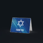 Modern Blue Grunge Bar Mitzvah Thank You Card<br><div class="desc">Modern navy blue grunge Bar Mitzvah thank you cards.</div>