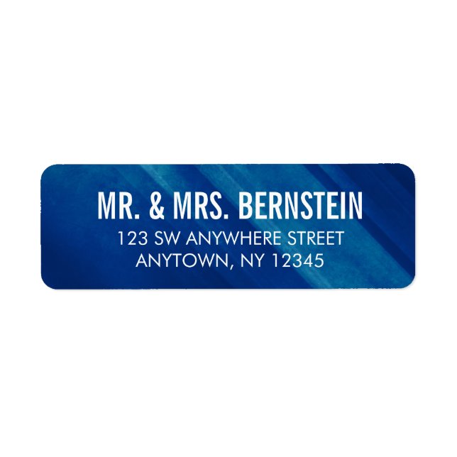 Modern Blue Grunge Return Address Label (Front)