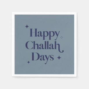 Modern Blue Happy Challah Days Hanukkah Napkins