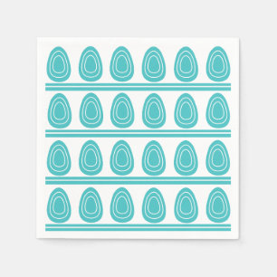 Modern Blue Happy Easter Eggs Party Napkins