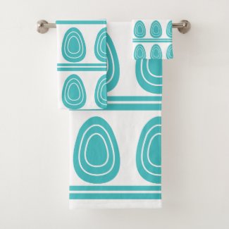 Modern Blue Happy Easter Eggs Pattern 