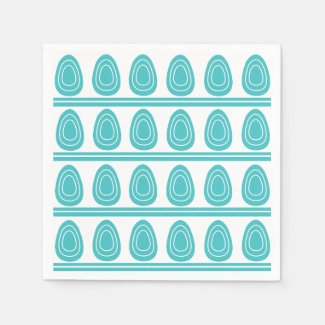 Modern Blue Happy Easter Eggs Pattern Party