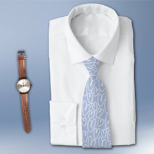 Modern Blue Heart Neck Tie