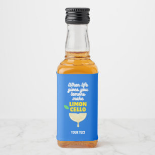 Modern Blue Homemade Lemons Party Limoncello Liquor Bottle Label