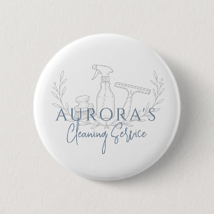 Modern Blue House Cleaning And Maid Service Button