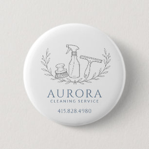 Modern Blue House Cleaning And Maid Service Button