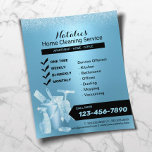 Modern Blue House Cleaning Service Housekeeping Flyer<br><div class="desc">Home Cleaning Service Blue Glitter Housekeeping Flyers.</div>