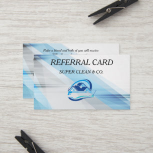 Modern Blue House Cleaning Service Housekeeping Referral Card