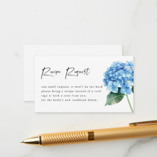 Modern Blue Hydrangea Floral Bridal Shower Enclosure Card