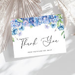 Modern Blue Hydrangea Floral Bridal Shower Thank You Card<br><div class="desc">Introducing our "Modern Blue Hydrangea Floral Bridal Shower Thank You Card"! This elegant and stylish card is perfect for expressing your gratitude to guests after your bridal shower. Featuring a beautiful design with delicate blue hydrangea blooms and lush green leaves, this card complements your event's floral theme while conveying heartfelt...</div>