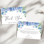 Modern Blue Hydrangea Floral Bridal Shower Thank You Card<br><div class="desc">Introducing our "Modern Blue Hydrangea Floral Bridal Shower Thank You Card"! This elegant and stylish card is perfect for expressing your gratitude to guests after your bridal shower. Featuring a beautiful design with delicate blue hydrangea blooms and lush green leaves, this card complements your event's floral theme while conveying heartfelt...</div>